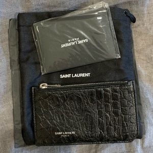 Saint Laurent zipped card case wallet NWT